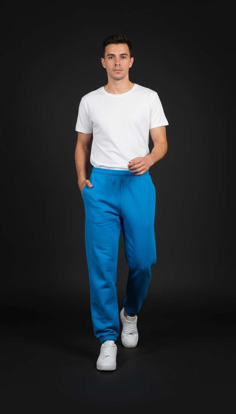Neon Blue Allover Print Sweatpants